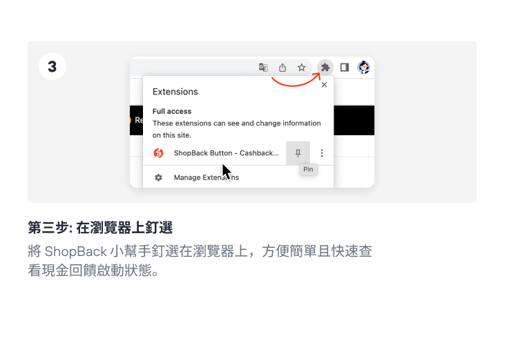 Step 3: Pin to browser