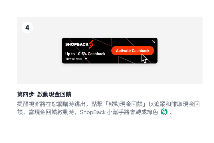 Step 4: Activate Cashback
